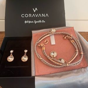 Coravana Daydream Bracelet and Earring Set in Rose Gold Box Set